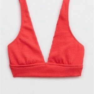 Aerie Crinkle Longline Plunge Bikini Top